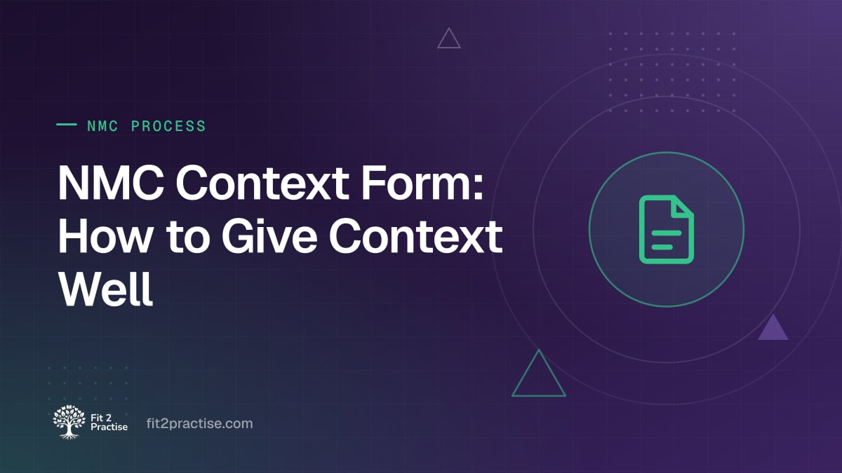 Fit 2 Practise graphic: giving context to the NMC