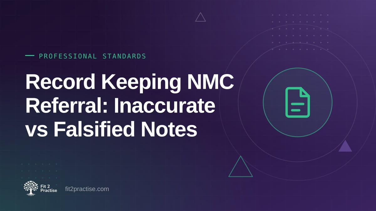 Fit 2 Practise graphic: record keeping concerns and NMC referrals